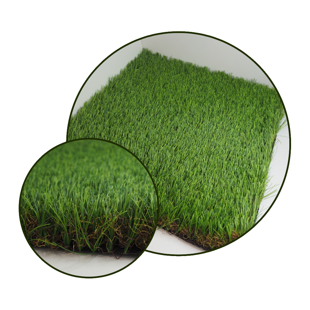 Premium artificial grass and flowers